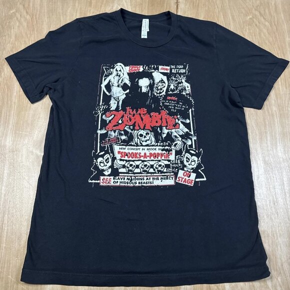 Rob Zombie Spooks A Poppin Black Short Sleeve T-Shirt Size Large - Picture 1 of 6